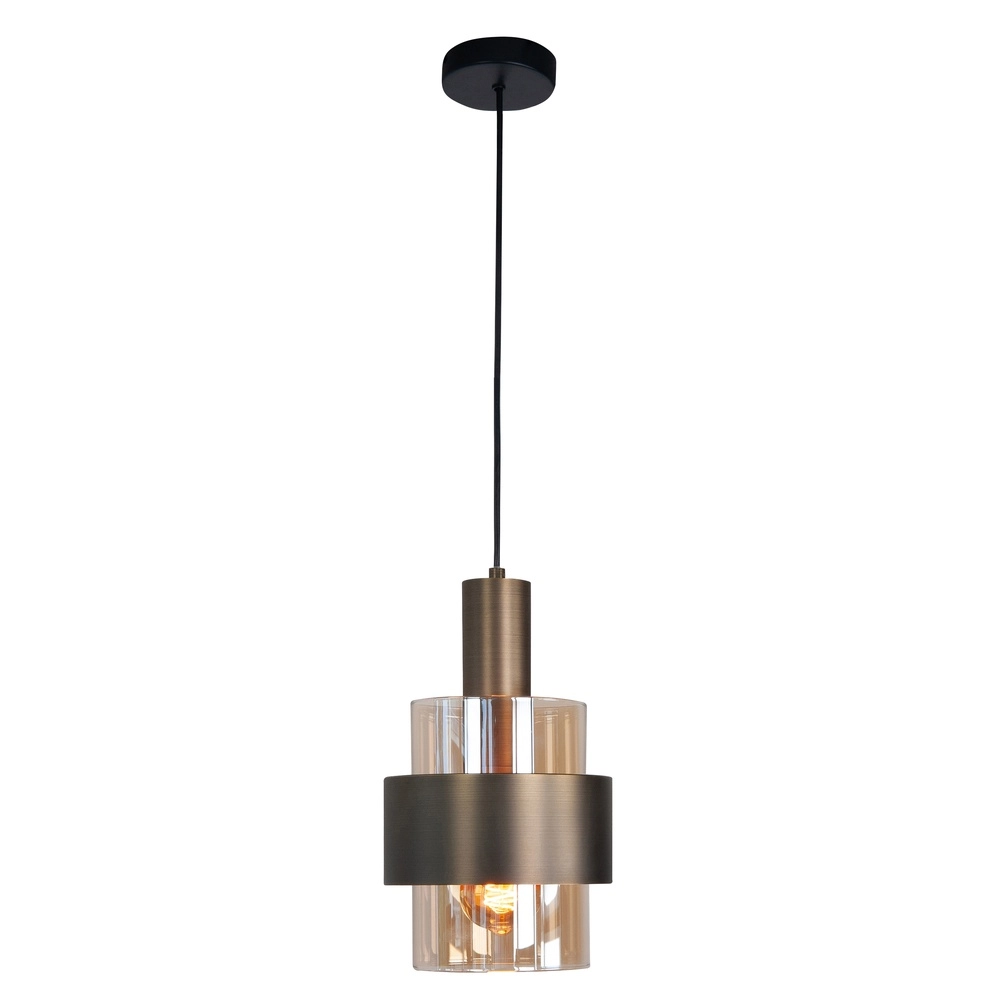 Pendelleuchte Marrone schwarz mit Kupferbronze