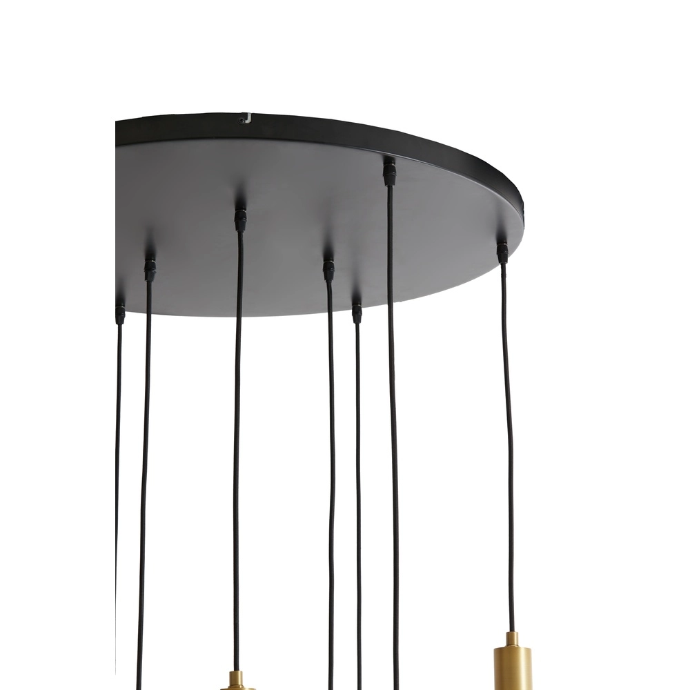Vide Pendellampe Lekar 9x E27 – Messing mit Rauchglas Light & Living 8717807604592