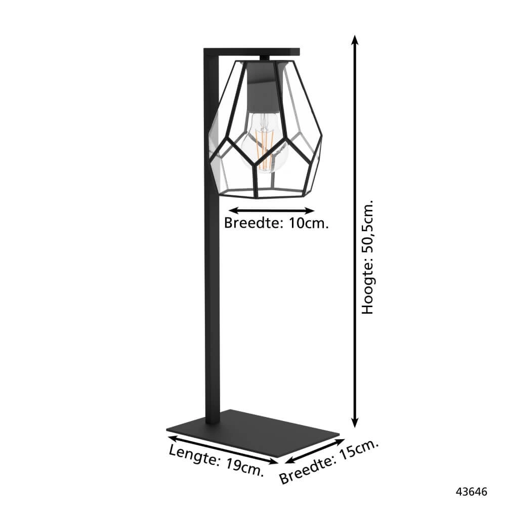 Tischlampe Mardyke schwarz mit Glas Eglo 9002759436469