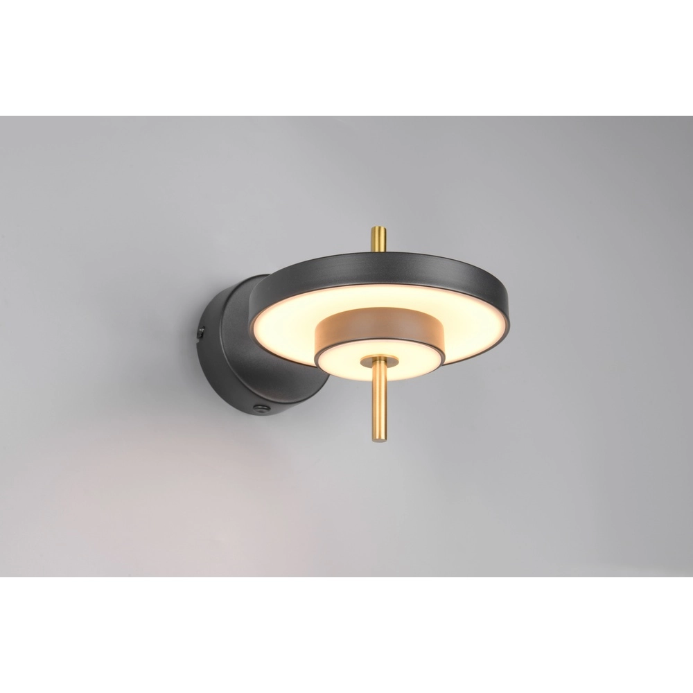Moderne Wandleuchte Keaton schwarz mit gold