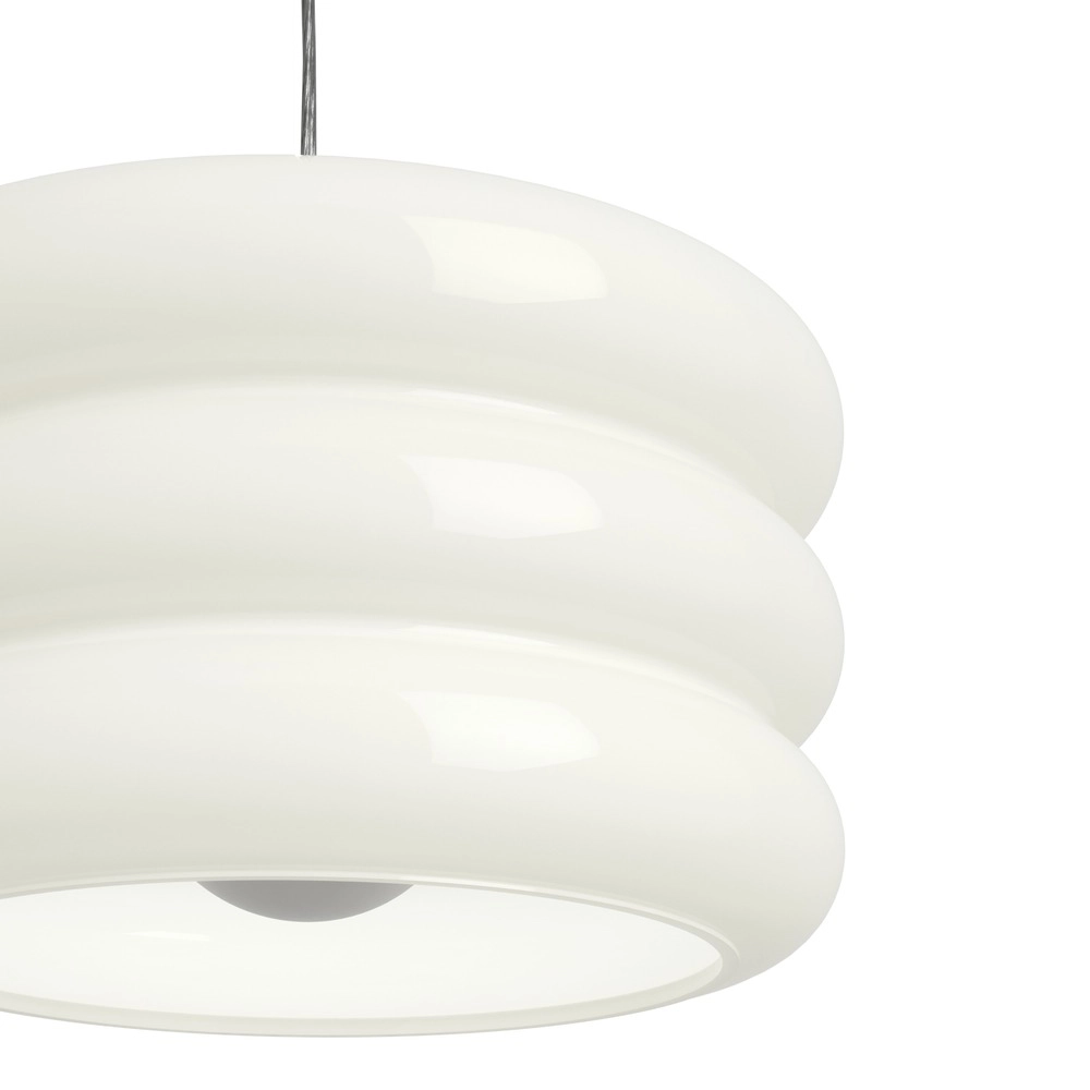 Design-Pendellampe Tortora Chrom mit weißem Ø 20 cm