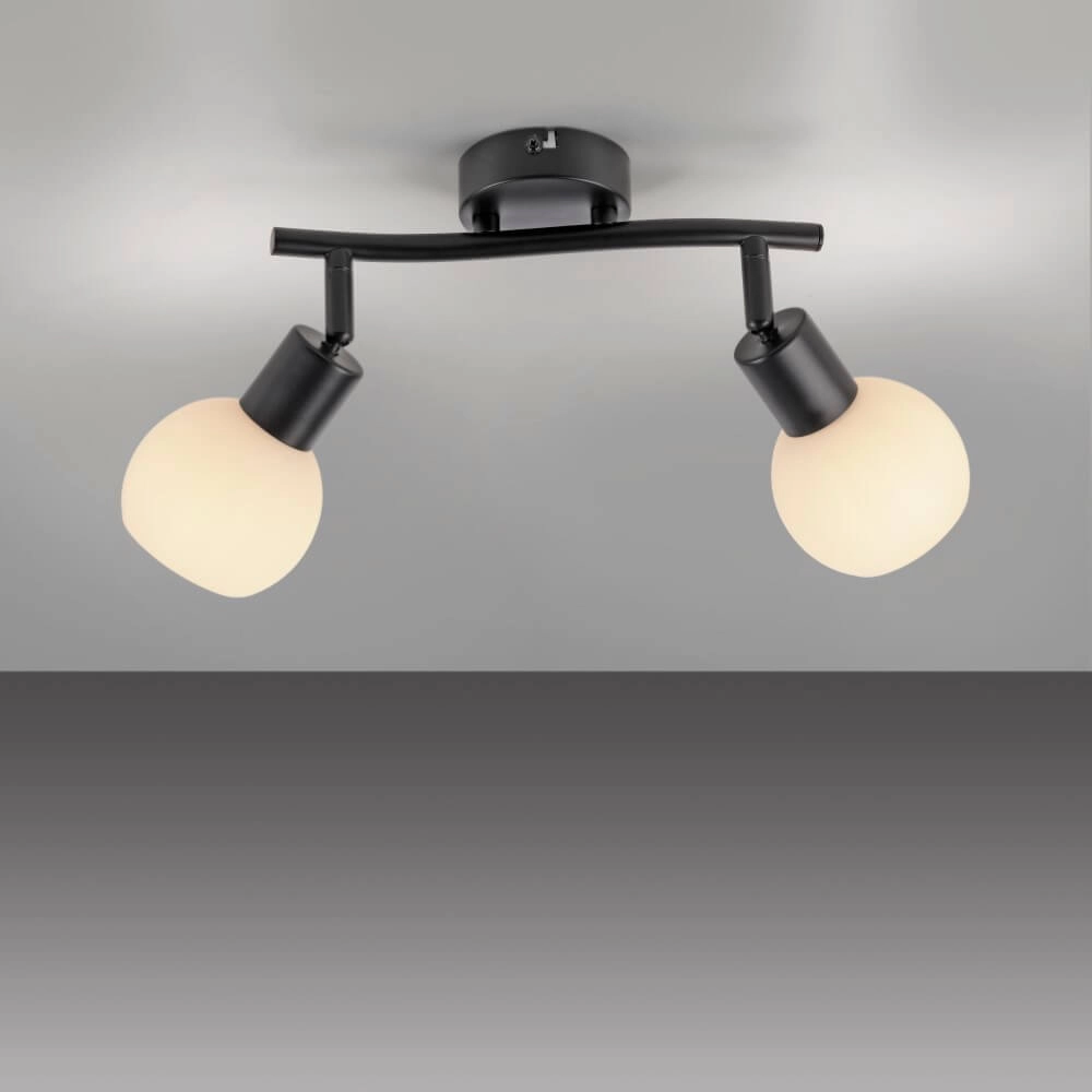 Schwarze Deckenleuchte Loki 2-flammig Just Light 4043689000769