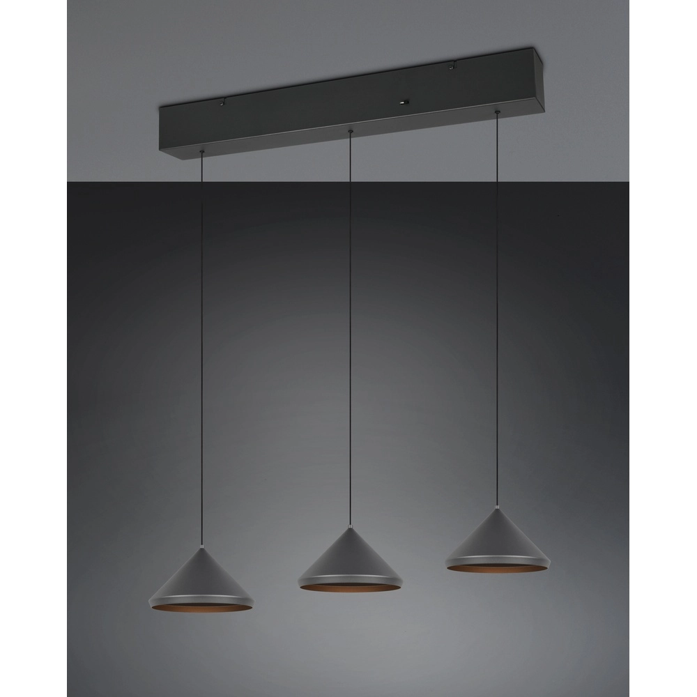 3-flammige Pendelleuchte Laguna schwarz Trio 4017807667646