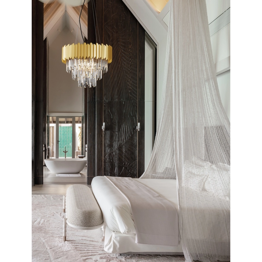 Pendelleuchte Magnolia Gold und Kristall Ø 50cm Lyora 5212017434968