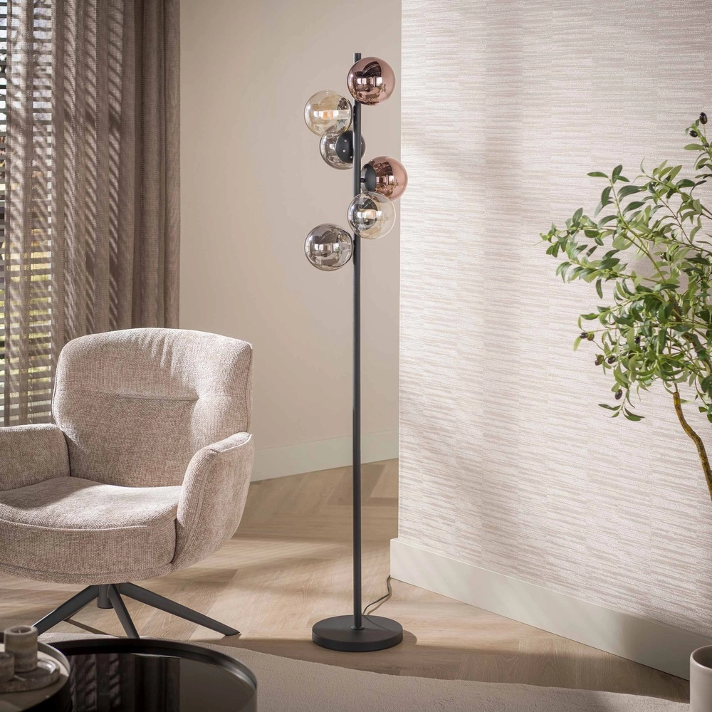 Design der Stehlampe Orb Black 6-Lights Lyora 8716803514959