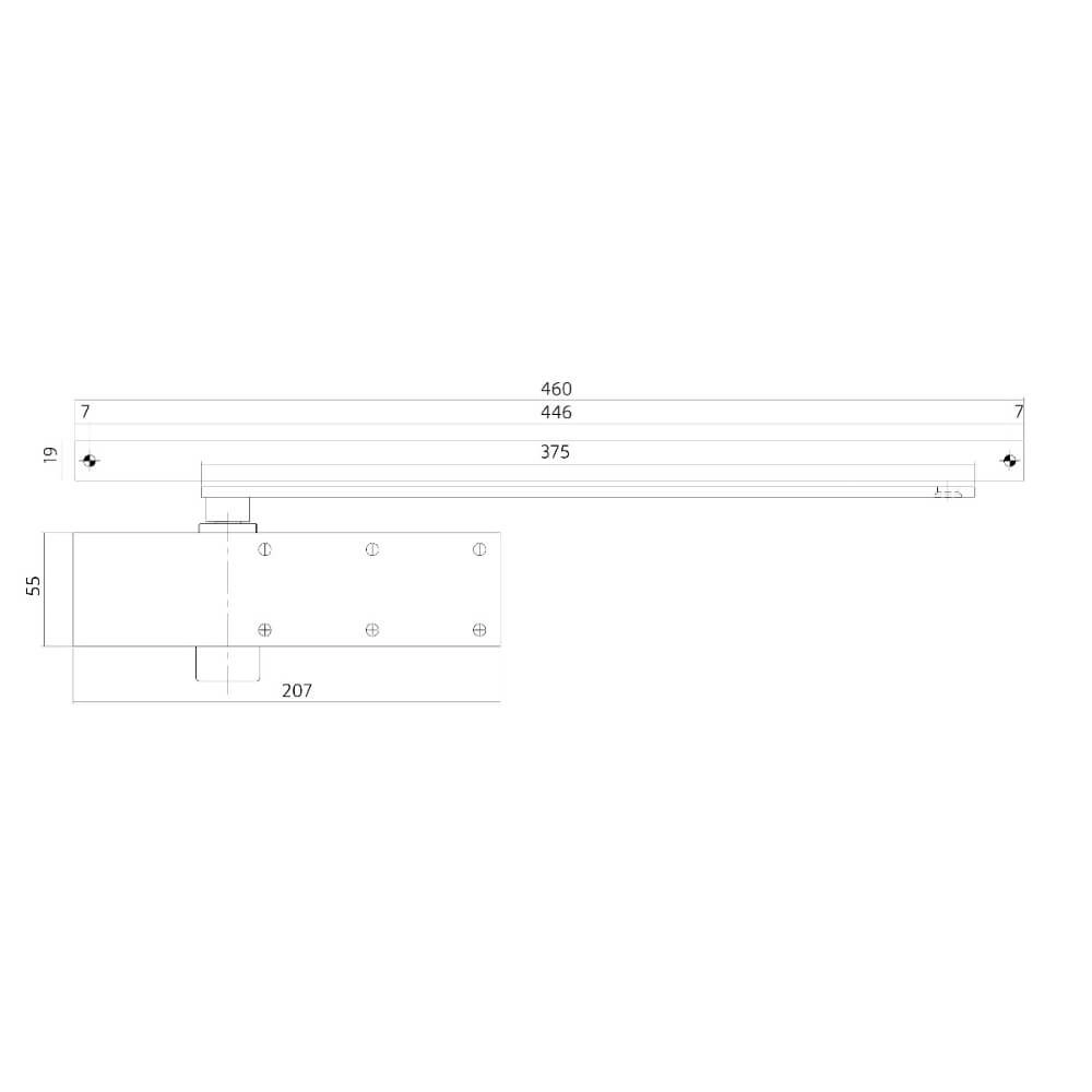 Türschließer Closura mit Gleitarm DR124 schwarz Intersteel 8714186494844