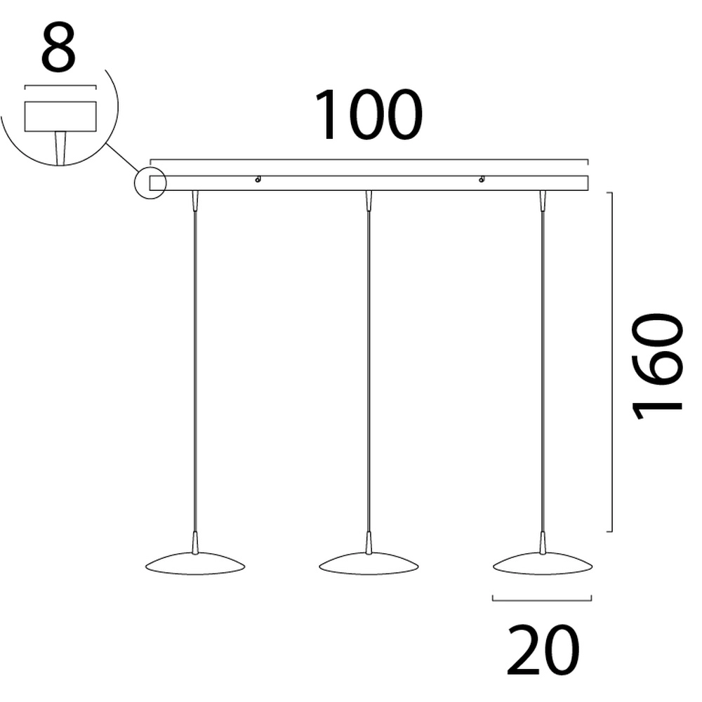 3-Licht Pendellampe Scala schwarz mit goldener Ø 20 cm Masterlight 8718121296067