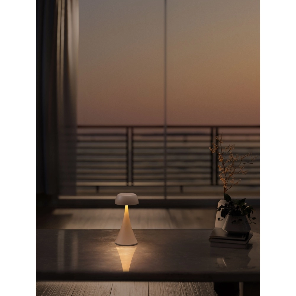 Tischlampe Ycro sandbraun wiederaufladbar über USB Lyora 5212017477019