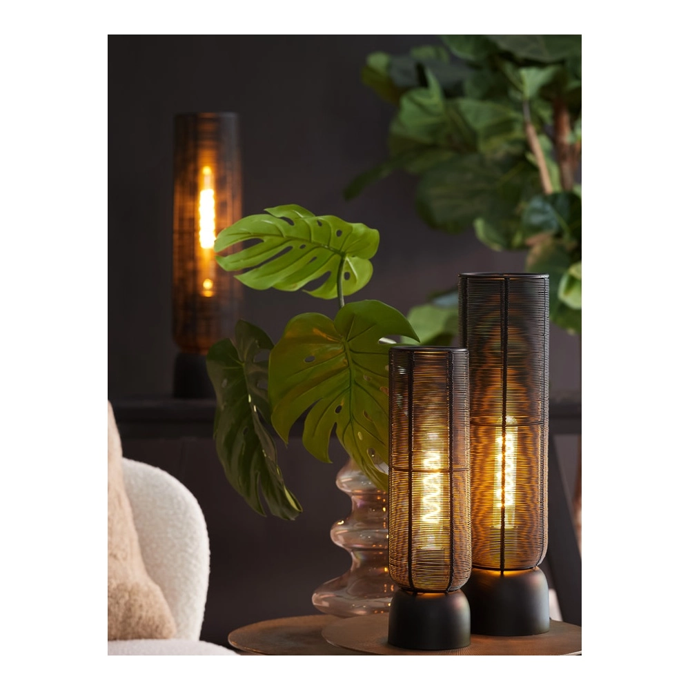 Tischlampe Lezuza Ø 15,5 cm schwarz Light & Living 8717807659905