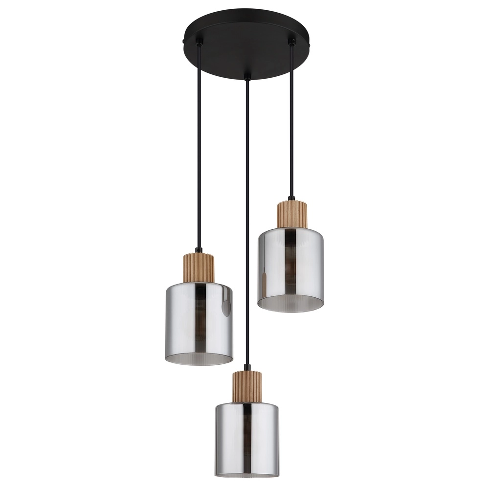 Design-Pendellampe Aleidis 3-Licht rundschwarz Globo 9007371518210