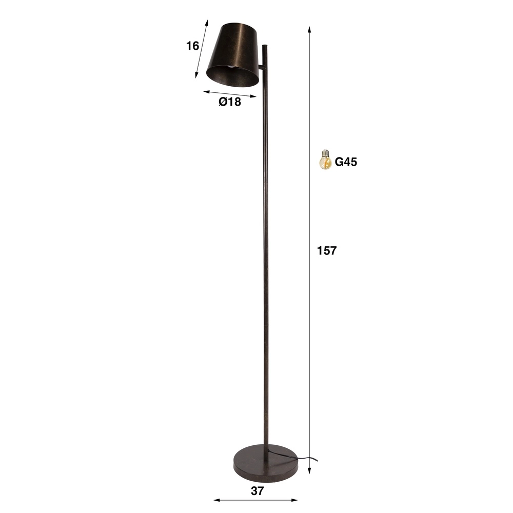 Metall-Stehlampe Flex 157 cm – Stadtbraun Lyora 8716803512481