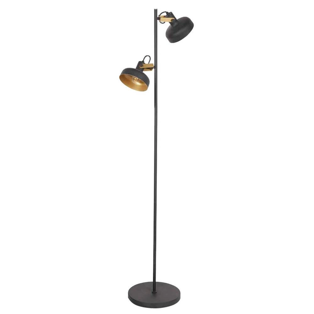 Stehlampe Prato schwarz mit gold Steinhauer 8712746176407