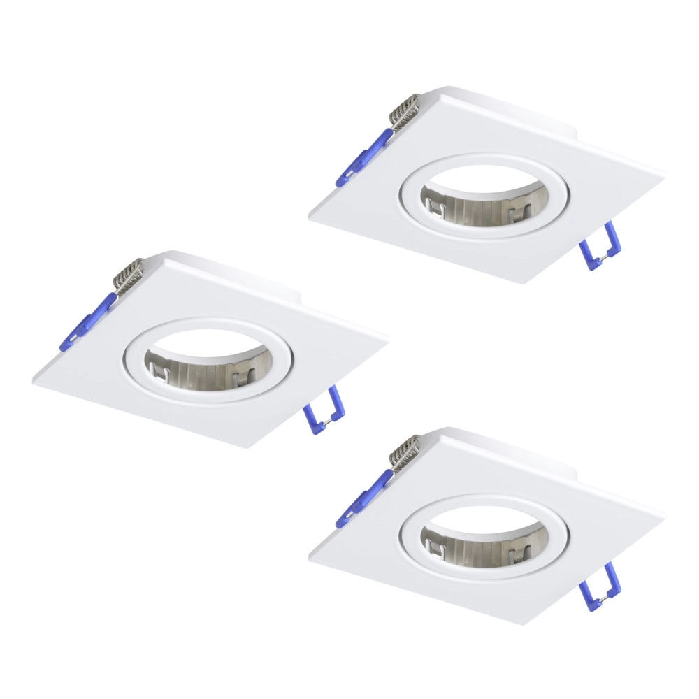Set mit 3 Einbaustrahlern Saliceto weißes Quadrat Eglo 9008606358939