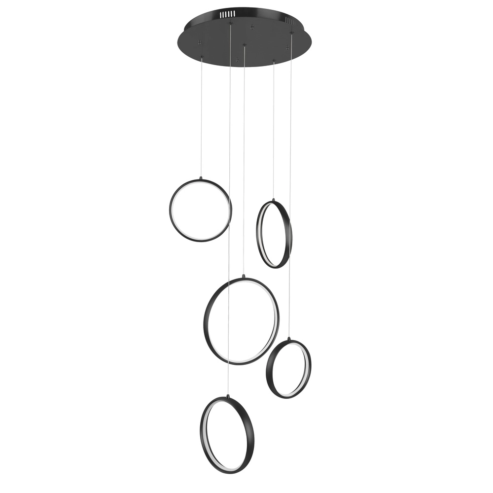 Design-Pendelleuchte Olympia Schwarze 5 Kreise
