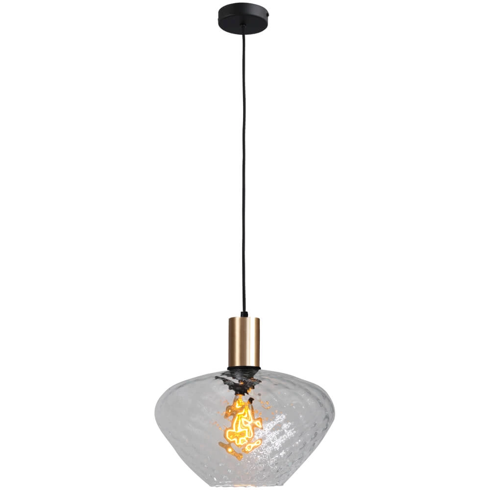 Hängelampe Gold Porto mit Blossom Klarglas - Ø 30cm Masterlight 8718121269191