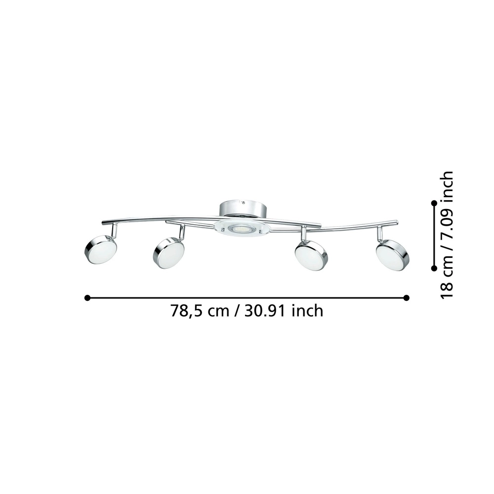 4-Licht Deckenlampe Salto Chrom Eglo 9002759328290