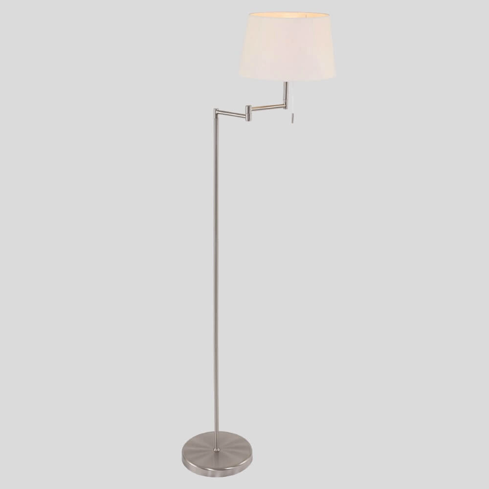 Stehlampe Mexlite 154 cm Metallgrau mit weißer Kapuze Steinhauer 8712746048094