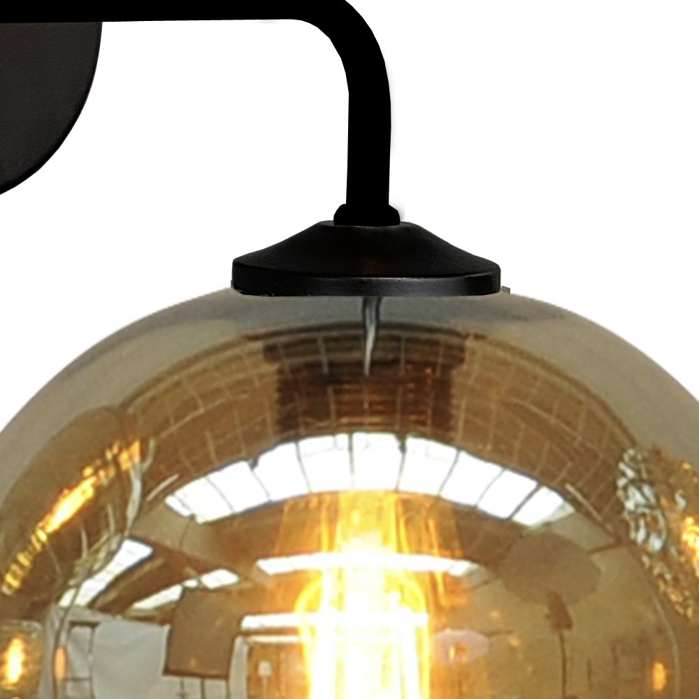 Wandlampe Quinto schwarz mit Rauchglas Masterlight 8718121247670