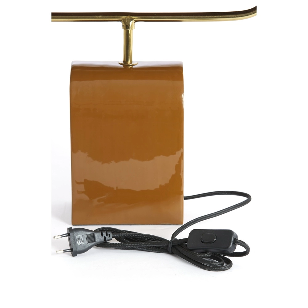 Braune Schreibtischlampe Cardona mit Gold – 1x E27 Light & Living 8717807816278