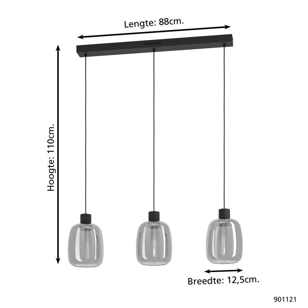 Rauch-Pendellampe Molochio-Z 3x LED – Zigbee Eglo 9008606312832