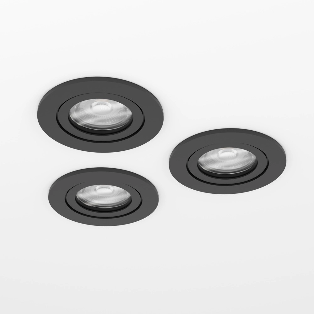 Set mit 3 Einbaustrahlern Barranco schwarz Ø 9cm - 3-stufig CCT Eglo 9008606359431