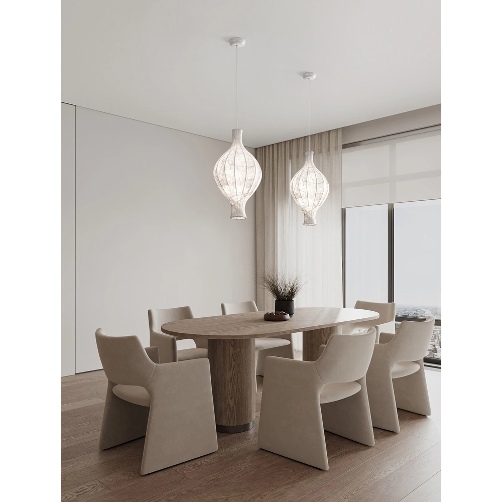 Weiße Pendelleuchte Seda Ø 35cm Lyora 5212017477866