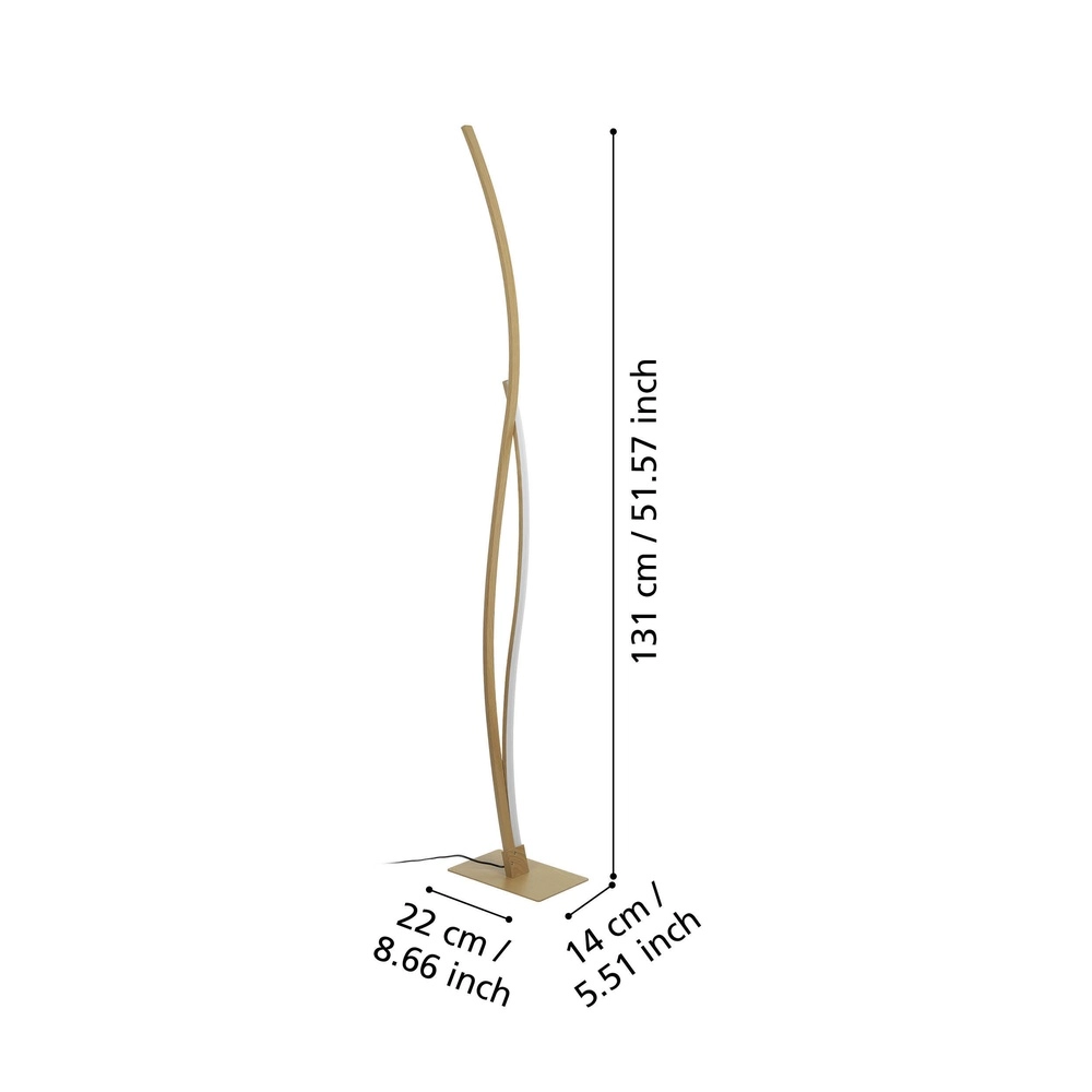 LED-Stehlampe Grisolia 129 cm – Holzoptik Eglo 9008606316229
