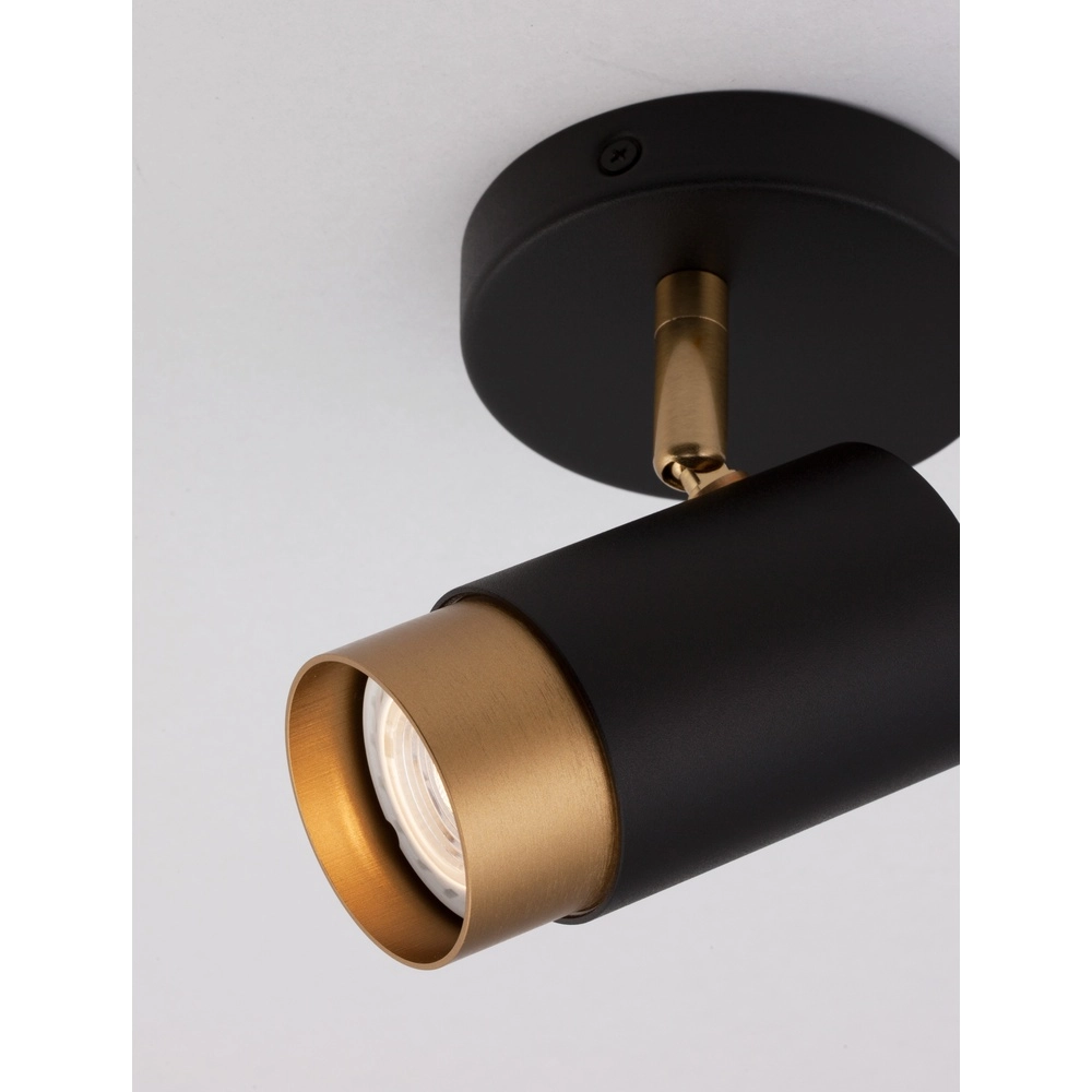 Deckenstrahler Pogno Single schwarz mit gold Lyora 5212017430830