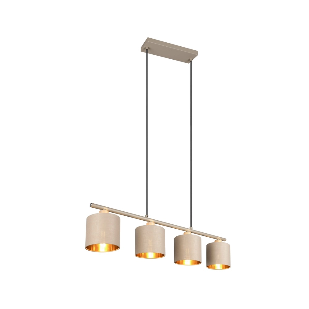 4-Licht Pendellampe Tommy Sandbraun