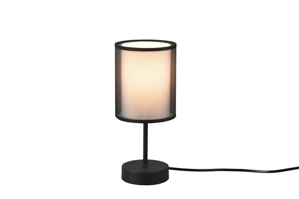 Nachttischlampe Burton Schwarz mit Weiß Trio 4017807538755