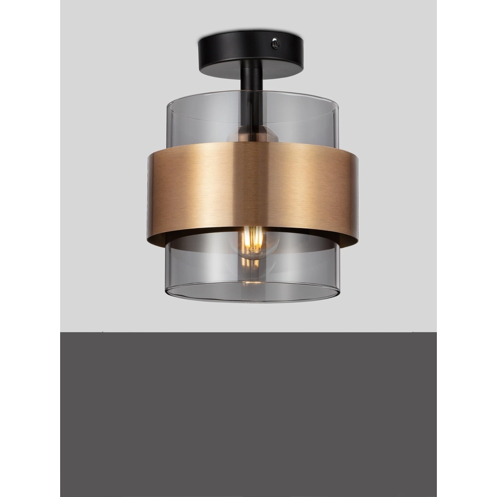 Deckenlampe Sianna Ø 18cm schwarz mit gold Lyora 5212017445438
