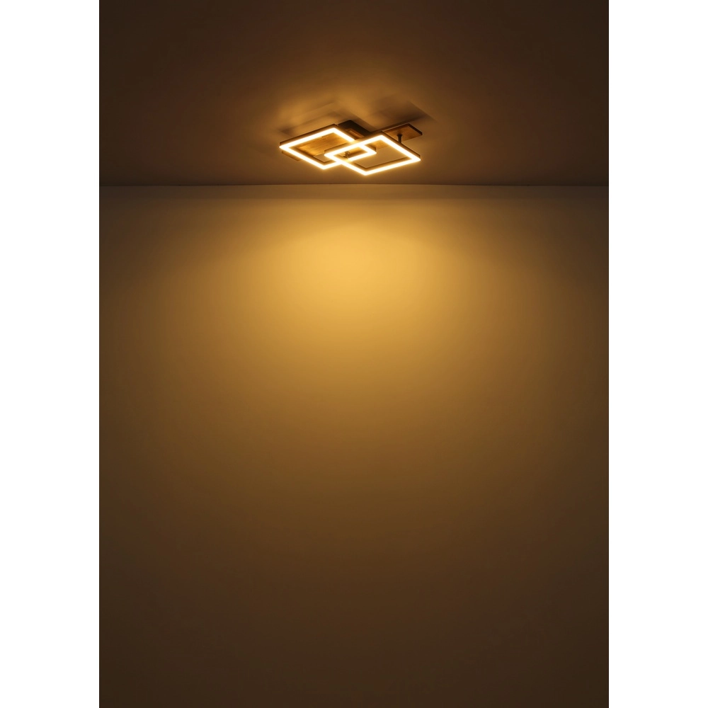 Design-Deckenlampe Jeffry Schwarz mit Holz 58cm Globo 9007371510597