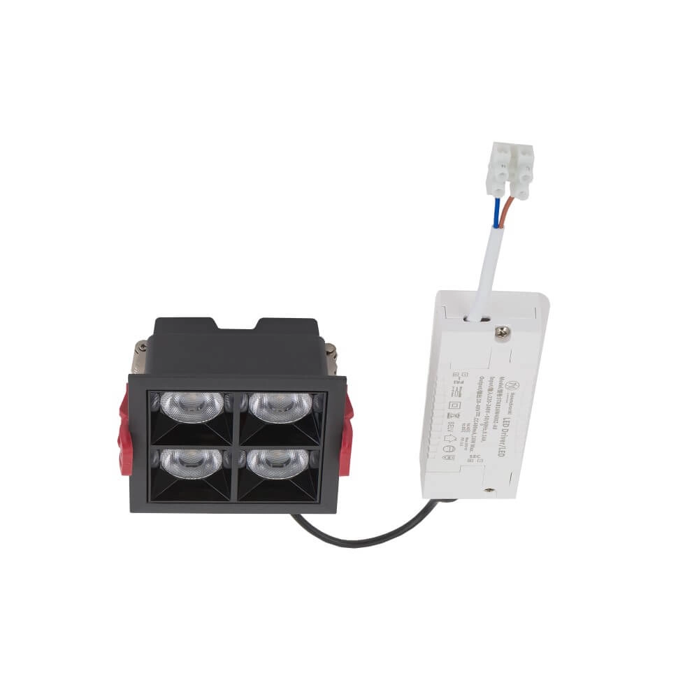 Schwarzer Einbaustrahler Midi Led 2x2 LEDs - 4000K Lyora 5903139100649