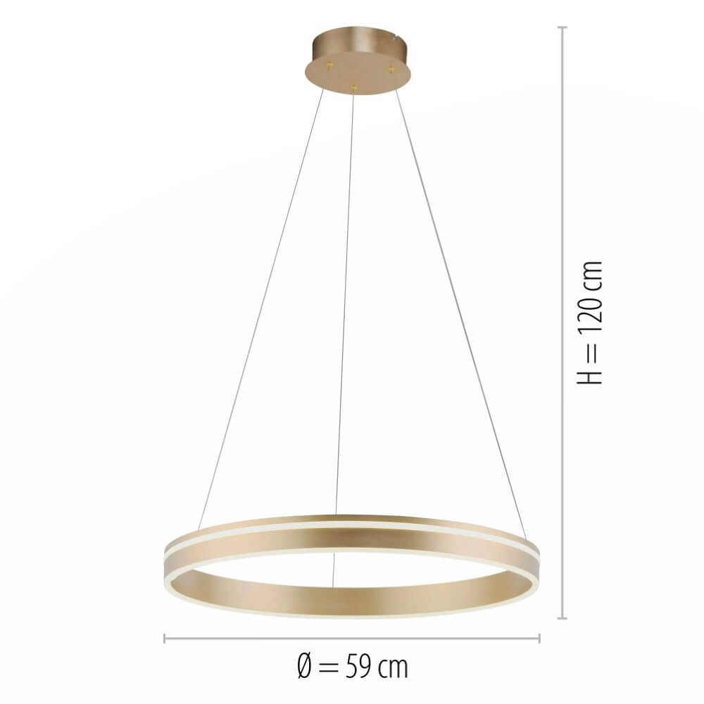 Design-Hängelampe Q-Vito Ø 59cm Messing Paul Neuhaus 4012248357767