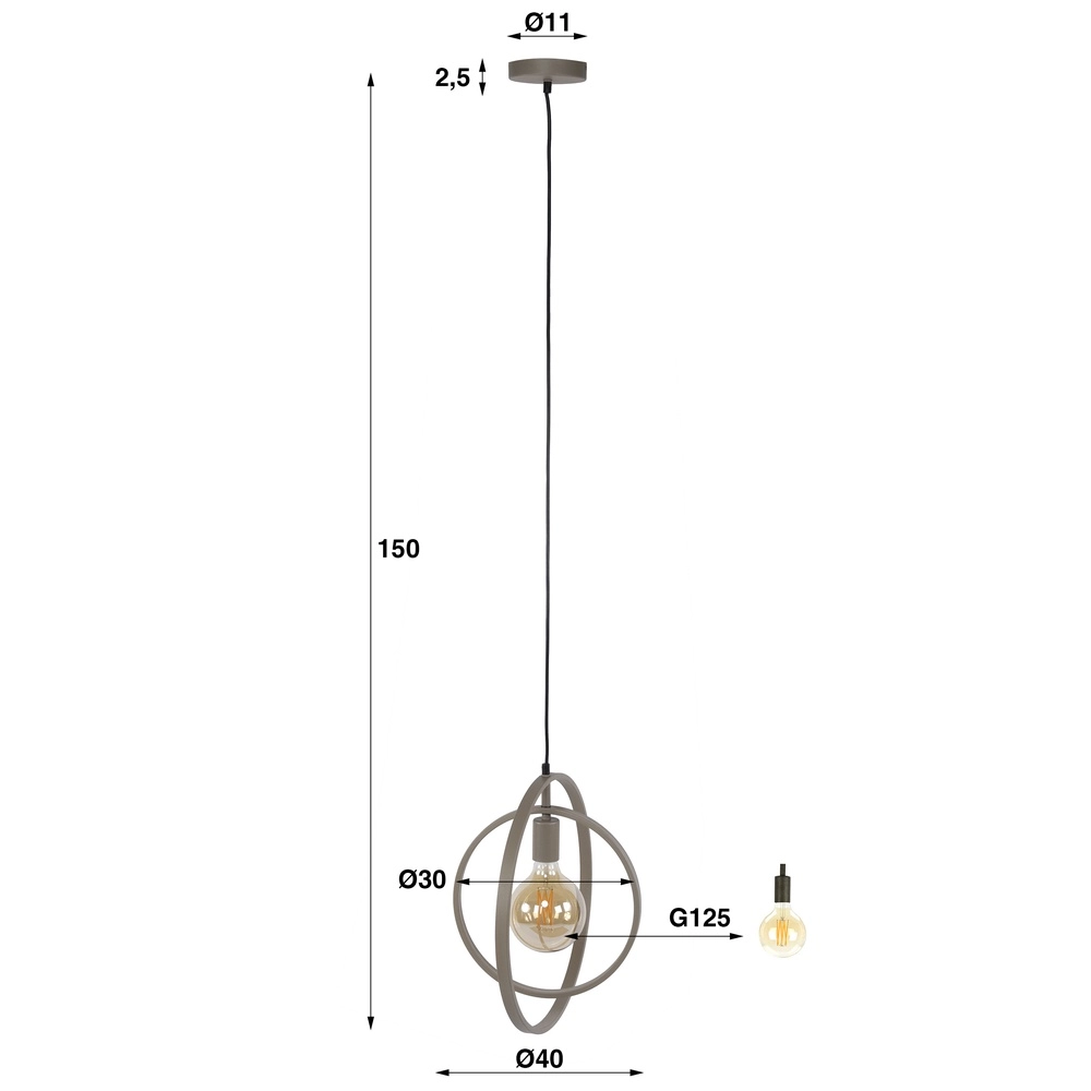 Moderne Pendellampe Ø 40cm Turn Sandbraun Lyora 8716803513112