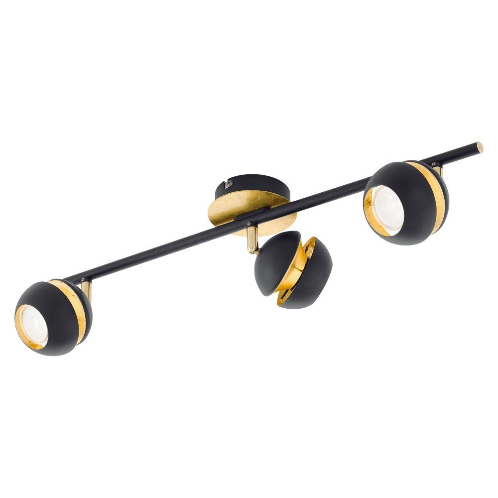 LED-Deckenspot Nocito 3 Lichtschwarz mit gold Eglo 9002759954840
