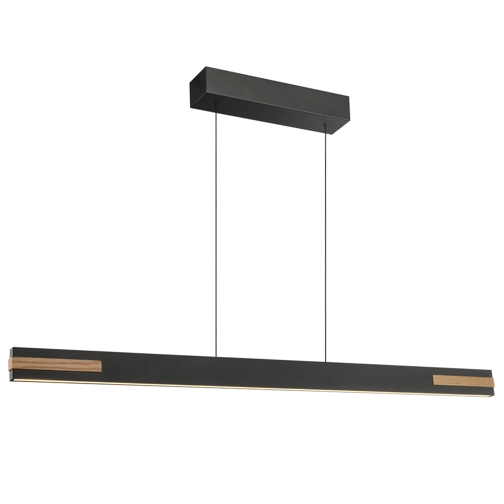Elegante Pendellampe Streamline Schwarz mit Holz