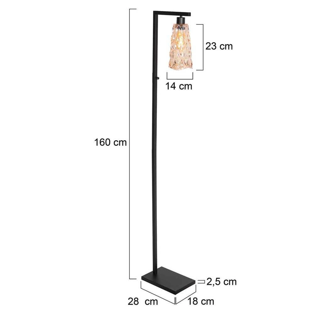 Stehlampe Vidrio schwarz mit Braunglas Steinhauer 8712746173741