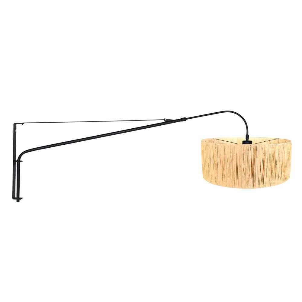 Wandleuchte Elegant Classy schwarz mit Strohschirm Steinhauer 8712746171990