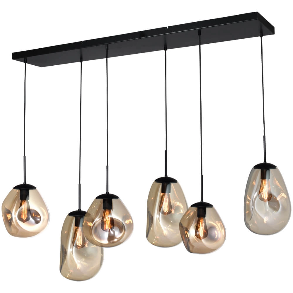 Hängelampe Lava 6x Goldglas
