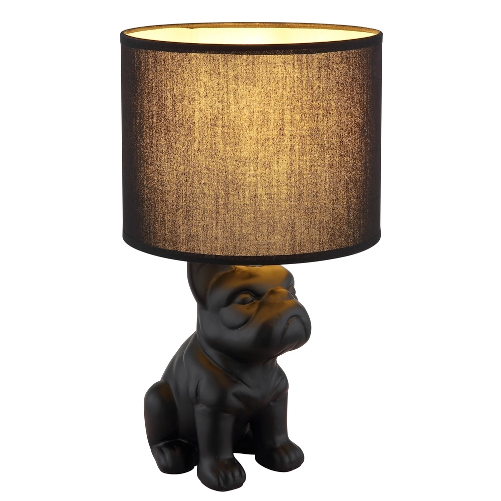 Tischlampe Dogo Hund Schwarz mit Mütze
