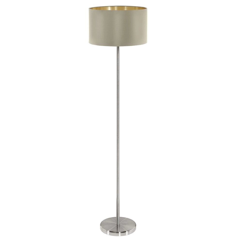 Stehlampe Maserlo 38cm Metallic-Grau Taupe mit Gold