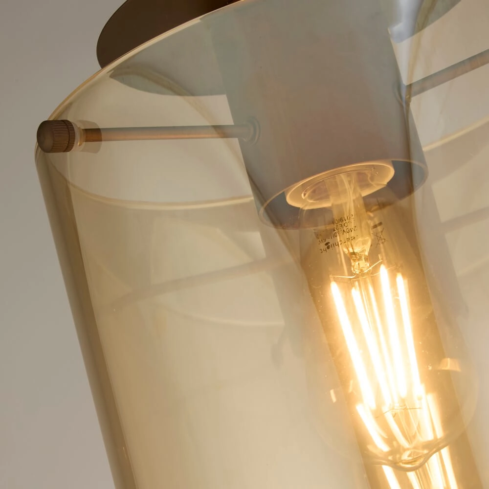 Deckenleuchte 1-flammig Sweden Mokka-Braun Searchlight 5053423271415