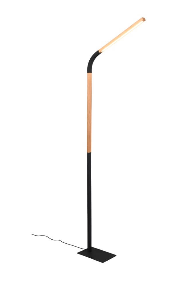 Flexible Leselampe Norris schwarz mit Holz Trio 4017807600018