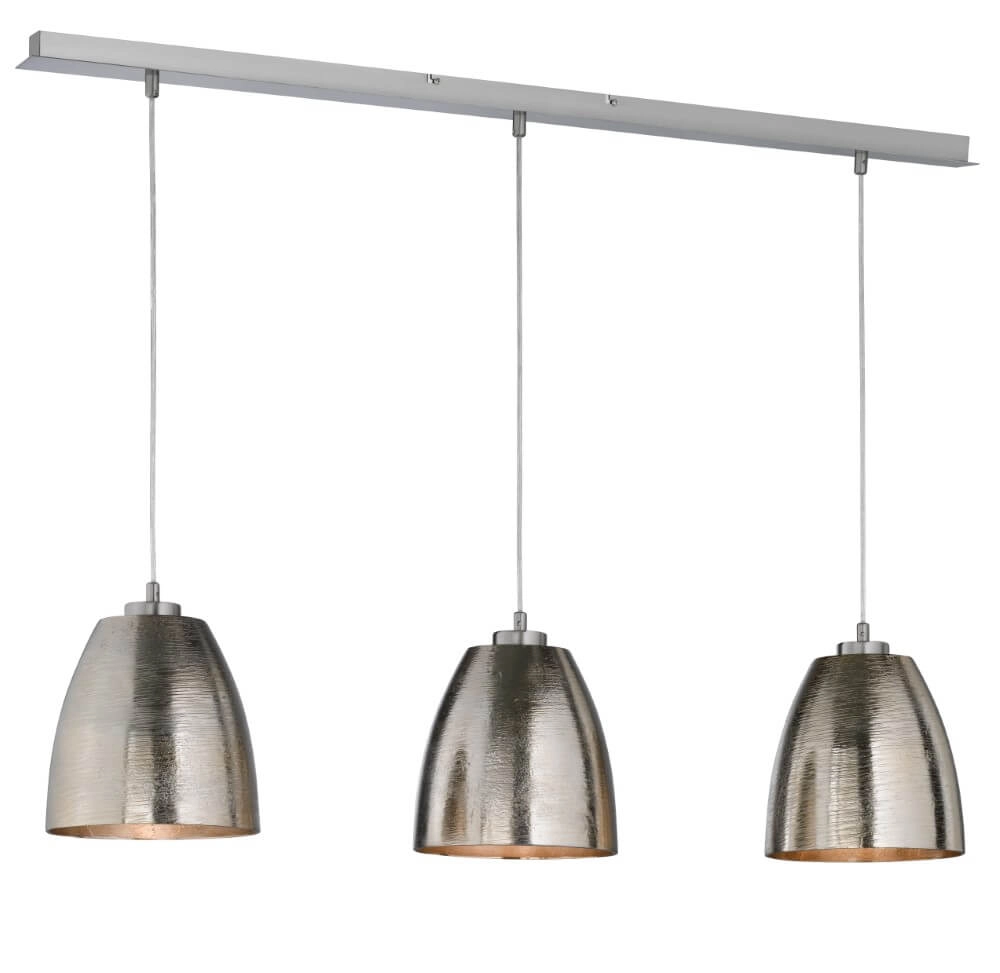Hängelampe mit 3 Leuchten Cannes antikes Nickel Fischer & Honsel 4003694601399