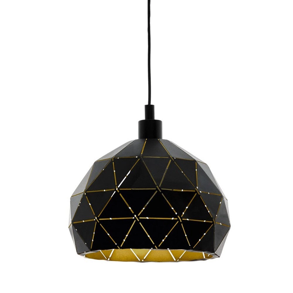 Pendelleuchte Roccaforte 40 cm schwarz mit gold