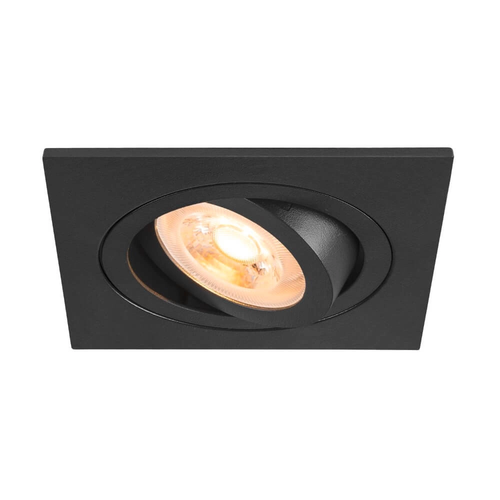 Einbaustrahler New Tria 75 quadratisch - schwarz - GU10