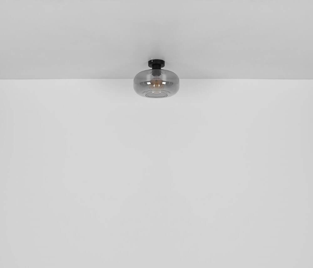 Schwarze Deckenlampe Giuseppe Rauchglas Globo 9007371432226
