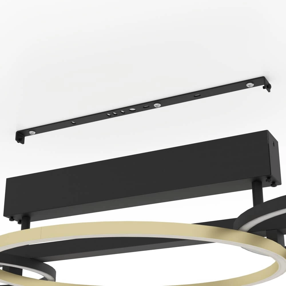 Deckenleuchte mit Ringen Lanacera schwarz mit gold Stars of Light 9008606221400