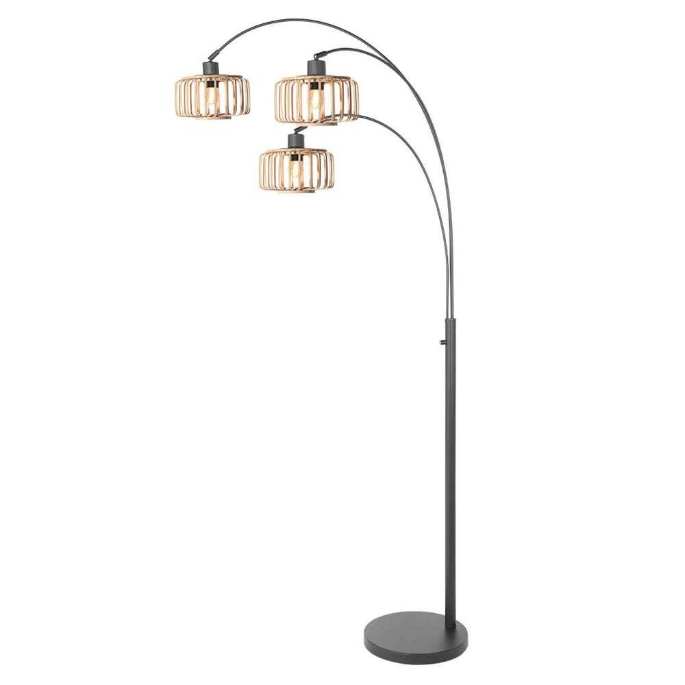 Stehleuchte aus Bambus Sparkled Light mit schwarz Steinhauer 8712746176803